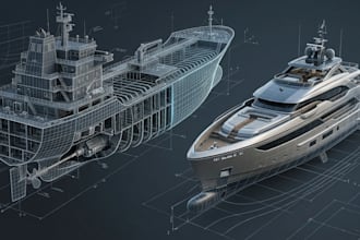 create 3d ship model, boat design, and 3d yacht modeling as a naval architect