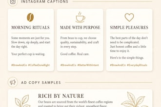 write brand copy , instagram caption and ads