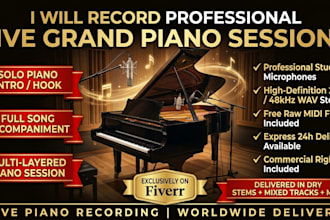 record wav piano track grand piano studio recording  orchestra session audio