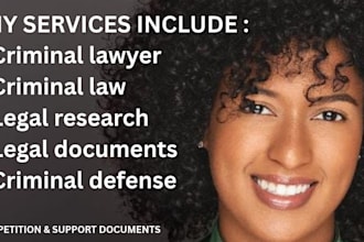 expert criminal law legal research, document drafting and case support