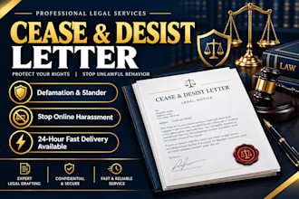 draft a professional cease and desist letter for defamation online harassment