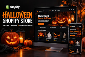 design a halloween shopify store, halloween website or spooky ecommerce store