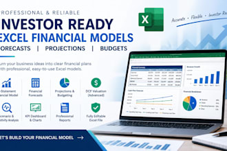 build investor ready excel financial models forecasts projections and budgets