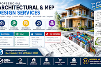 architecture, mep, hvac, plumbing, electrical permit drawings