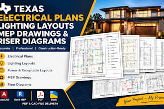 design texas electrical plans, lighting layouts, mep drawings and riser diagrams