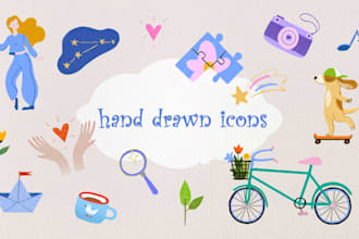 design cute hand drawn icons for your business or blog