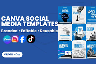 design branded social media canva templates for instagram and facebook