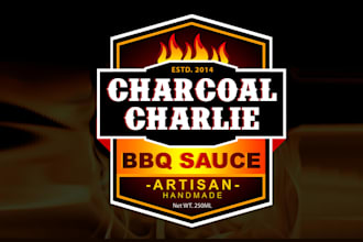 create product label logo for artisan barbecue sauce