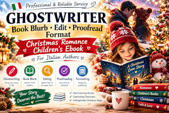 urgent ghostwriter proofread edit blurb format christmas romance children ebook