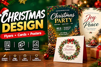 design a christmas flyer, card or poster