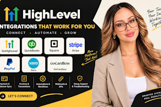 integrate gohighlevel crm quickbooks, square, stripe, paypal, xero, gocardless