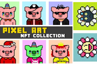 create nft, crypto punk, pixel art, nft collection and digital art