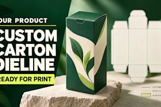 design a custom folding carton box dieline for your product
