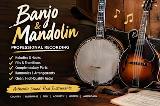record authentic professional banjo and mandolin for your sound