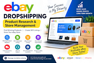 do ebay dropshipping, product research and ebay store management