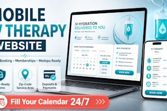 build iv therapy website mobile iv therapy booking iv hydration medspa website