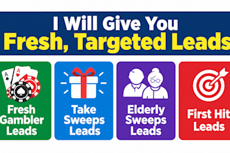 give premium sweeps leads, senior elderly leads, mega million leads, usa leads