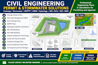 civil engineer permit drainage stormwater swppp swm hydrology hec ras hms