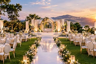 design 3d wedding outdoor event design