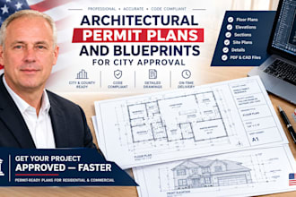 draw architectural permit plans and blueprints for city approval