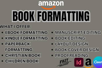 do book formatting, ebook formatting, book layout, paperback, book cover design