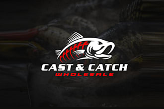 design modern cast and catch wholesale logo