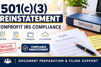 prepare 501c3 reinstatement and fix nonprofit irs compliance issues