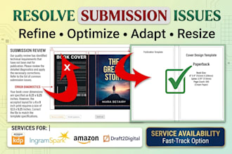fix error, edit book cover, modify, resize, paperback book, hardcover book cover