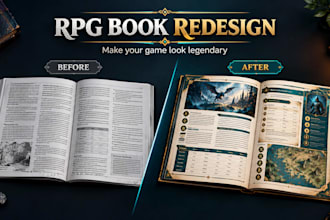 design ttrpg core rulebook layout zine rpg character sheet game manual redesign