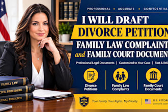 draft divorce petition, family law complaint, and family court documents