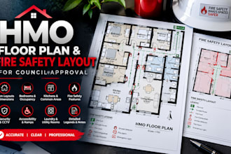 design an hmo floor plan and fire safety layout for council approval