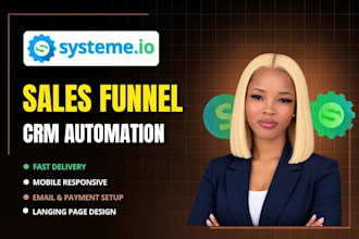 design systeme io landing page, systeme io sales funnel and systeme io website