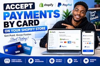 integrate paypal debit credit card payment on shopify
