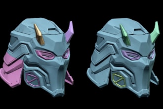 sculpt 3d printable cosplay helmet, 3d mask, 3d helmet and armor for 3d printing