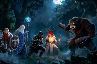 draw dnd party character art and monster art