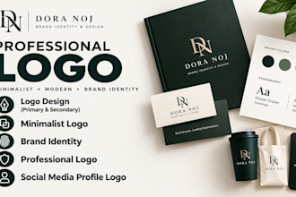 design a professional, minimalist, and mordern logo and complete brand identity