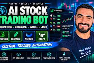 build ai stock trading bot, thinkorswim bot, robinhood bot, webull bot etoro bot