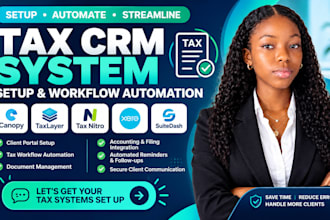setup canopy crm taxlayer tax nitro xero suitedash workflow automation for taxes