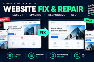 fix website layout, spacing, responsiveness, SEO, visual issues on cms platforms