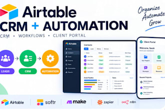 build airtable crm automation and softr client portal setup airtable database