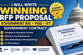 write winning rfp rfp government bid proposal pqq itt government contract for US