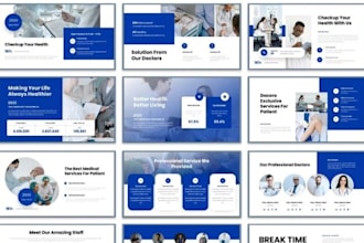 design medical powerpoint deck, businesss ppt presentation, canva slides