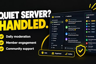 be your discord community manager with daily moderation and bots