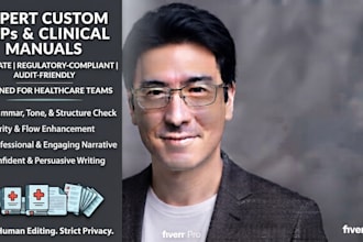 write custom hospital sops, medical manuals, clinical procedures for healthcare