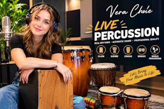record live cajon, djembe, congas, bongos and world percussion