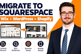migrate or transfer wix, wordpress, shopify to squarespace