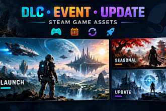 dlc event update artwork for launches, seasonal promos, steam game launch assets