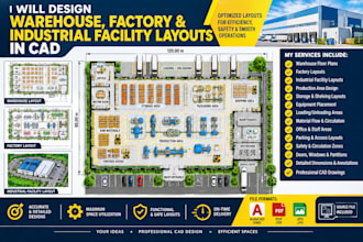 design warehouse, factory, and industrial facility layouts in cad