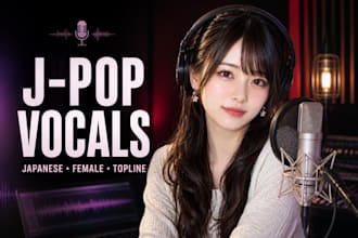 write female jpop vocals, japanese lyrics and catchy vocal toplines