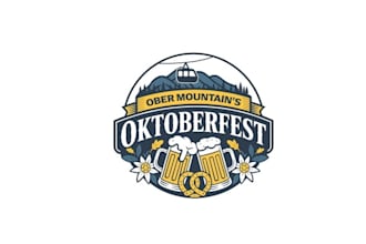design monogram bar mountains oktoberfest logo